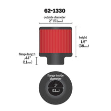 Load image into Gallery viewer, K&amp;N Clamp On Rubber Base Crankcase Vent Filter 0.5in Flange ID 2in OD 1.5in Height - K&amp;N Engineering KNN62-1330