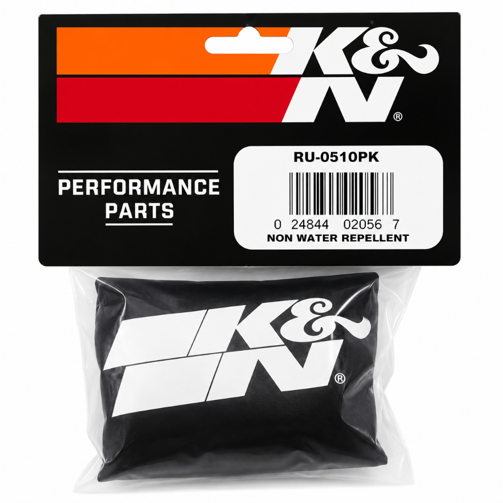 K&N Round Straight - Black - 3.5in ID x 5in H - PreCharger Air Filter Wrap Blue - K&N Engineering KNNRU-0510PK