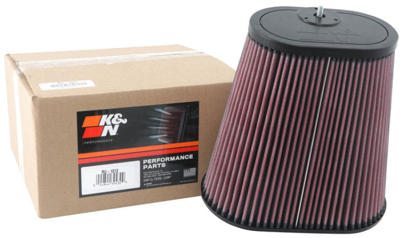 K&N Universal Clamp-On Air Filter 3-1/8in Dual FLG  8-7/8in X 5-3/16 B 6-1/4in X 4IN T, 9inH W/STUD - K&N Engineering KNNRU-1