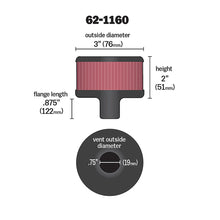 Load image into Gallery viewer, K&amp;N Filter 3/4in Vent 3in Diameter 2in Height - K&amp;N Engineering KNN62-1160