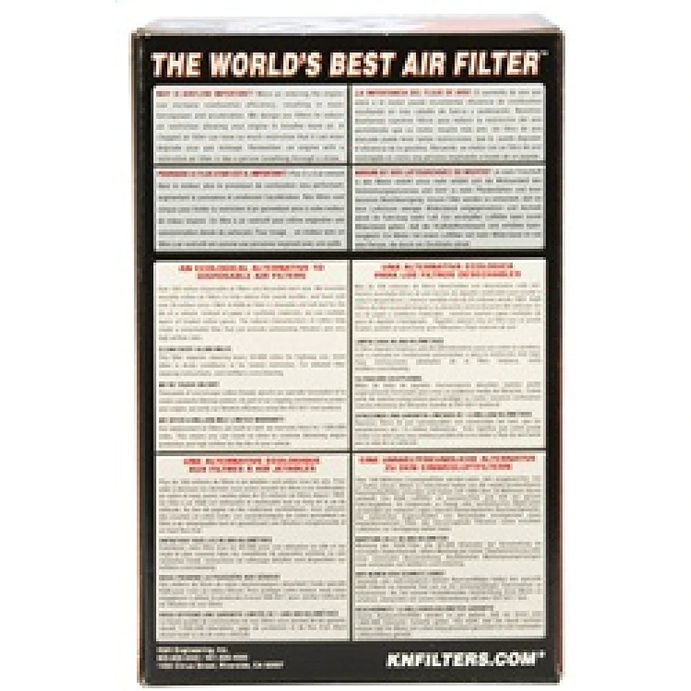 K&N Filter Universal Rubber Oval Straight 4.5in OL x 3.75in OW x 7in Height 20 Degree Angle - K&N Engineering KNNRU-1390