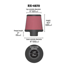 Load image into Gallery viewer, K&amp;N Filter Universal X Stream Clamp-On 2 3/4 inch Flange 6 inch Base  5 inch Top 6 1/2 inch Height - K&amp;N Engineering RX-4870