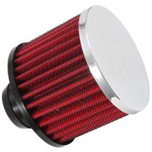 Load image into Gallery viewer, K&amp;N Rubber Base Chrome Top Push-In Crankcase Vent Filter 3in OD x 2-1/2in H. - K&amp;N Engineering KNN62-1490