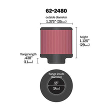 Load image into Gallery viewer, K&amp;N Rubber Base Crankcase Vent Filter - 0.55in Flange ID 1.375in OD 1.125in Height - K&amp;N Engineering KNN62-2480