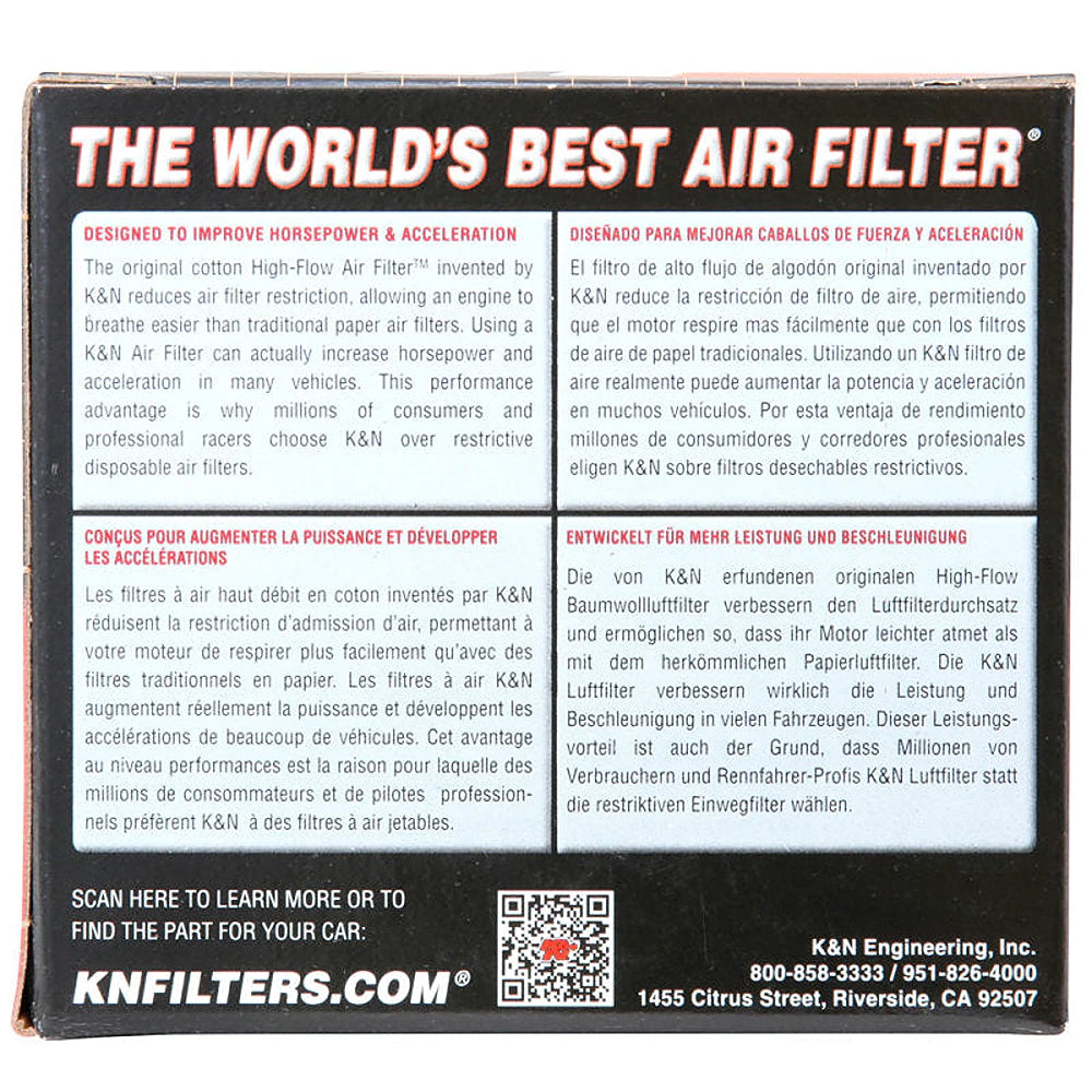 K&N Univ Clamp-On Air Filter - 1-3/4in FLG O/S 4in X 3in B 3in X 2in T 2-3/4inH OVAL - K&N Engineering KNNRU-2450