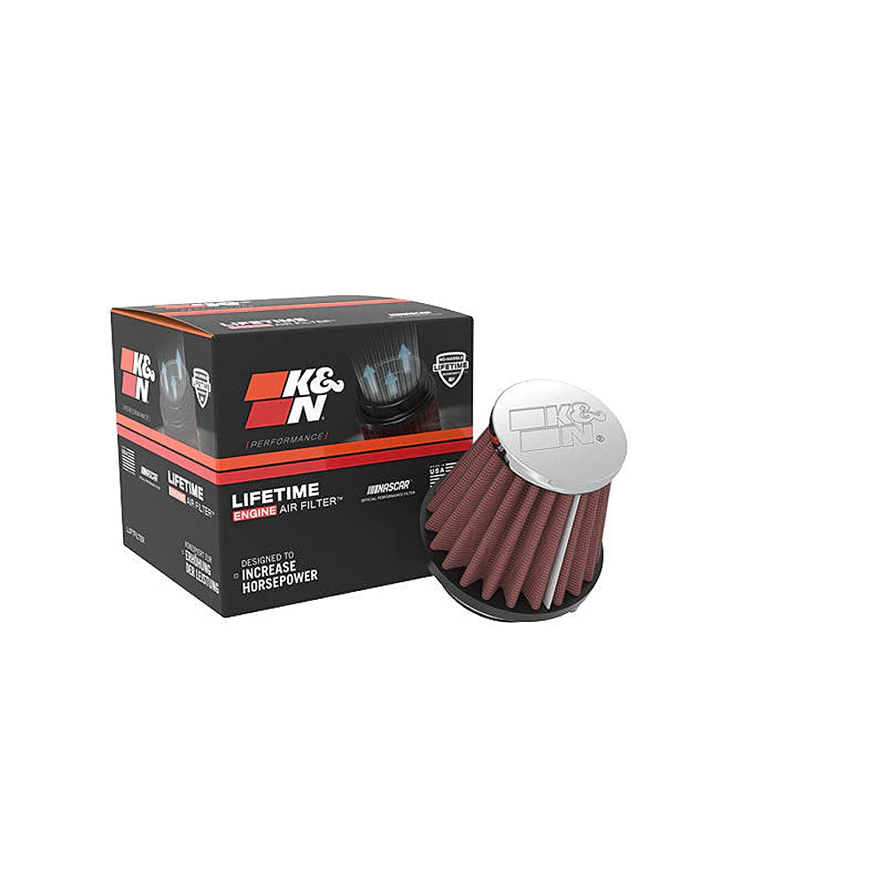 K&N Universal Chrome Filter-Round Tapered-1.688in Flange ID x 2in Top OD x 3in Base OD x 2.75in H - K&N Engineering KNNRC-107