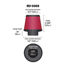 Load image into Gallery viewer, K&amp;N Universal Clamp-On Air Filter 3-15/16in FLG / 5-1/2in B / 4-1/2in T / 4-7/16in H - K&amp;N Engineering KNNRU-5059