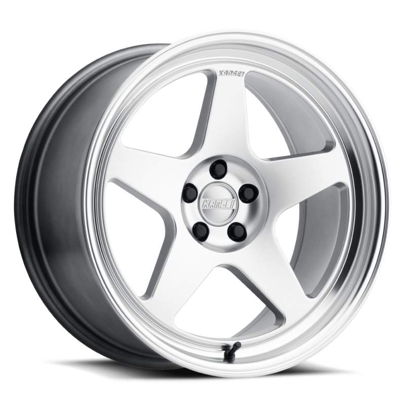Kansei KNP 15x8 wheel in Hyper Silver with a bright machined lip and 4x100 bolt pattern