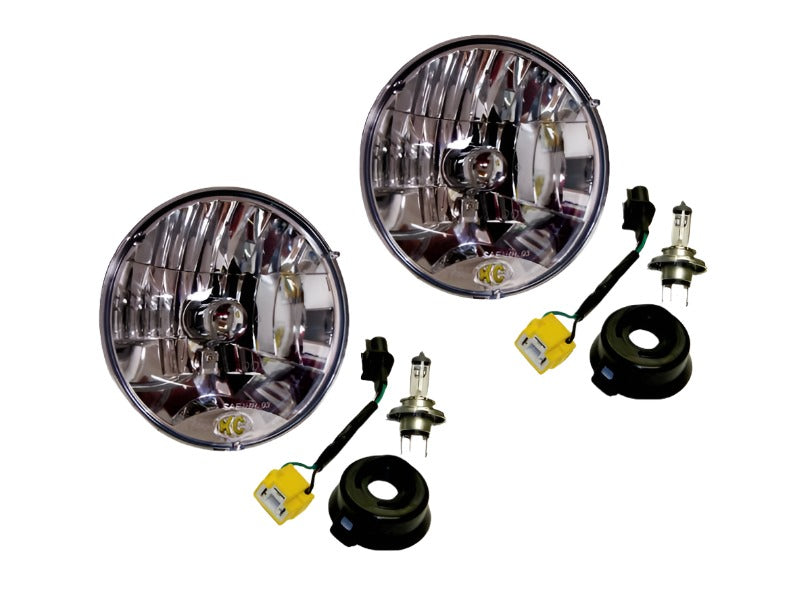 KC HiLiTES 07-18 Jeep JK H4 Headlight Conversion Kit - DOT Apprv./Incl. H13 to H4 Connectors (Pair) - Black Ops Auto Works