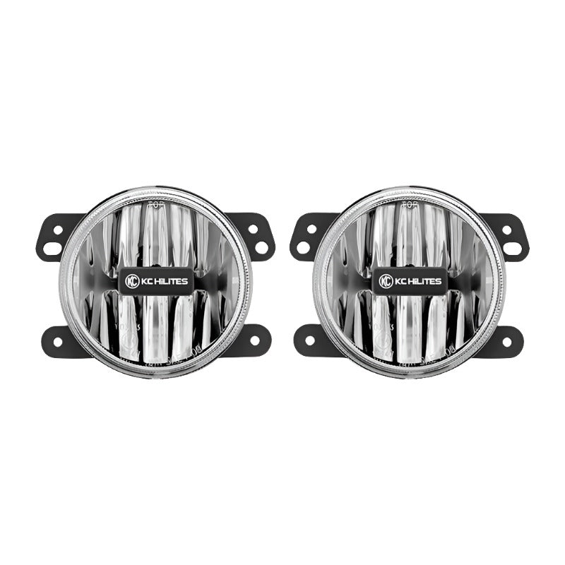 KC HiLiTES 10-18 Jeep JK 4in. Gravity G4 LED Light 10w SAE/ECE Clear Fog Beam (Pair Pack System) - Black Ops Auto Works