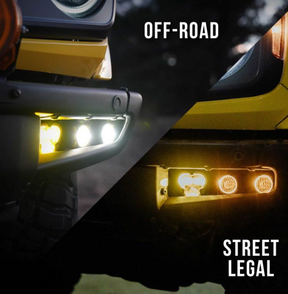 KC HiLiTES 2021+ Ford Bronco FLEX ERA 3 Dual Mode SAE Fog Light Pocket Kit - Black Ops Auto Works