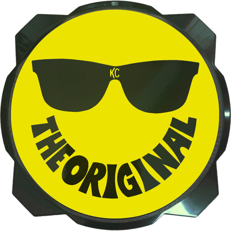 KC HiLiTES 6in. Hard Cover for Gravity Pro6 LED Lights (Single) - Smiley Face- Yellow/Black KC Logo - Black Ops Auto Works