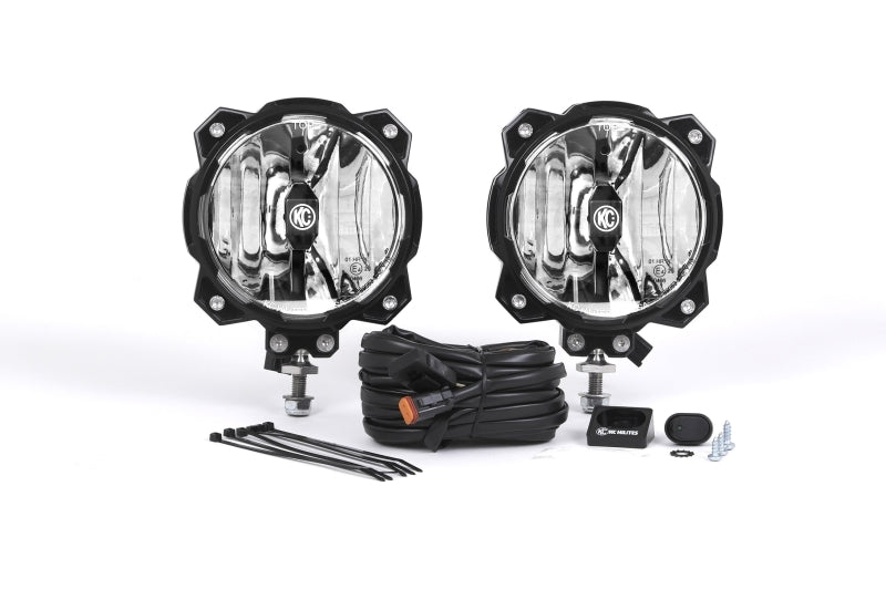 KC HiLiTES 6in. Pro6 Gravity LED Light 20w Single Mount Spot Beam (Pair Pack System) - Black Ops Auto Works