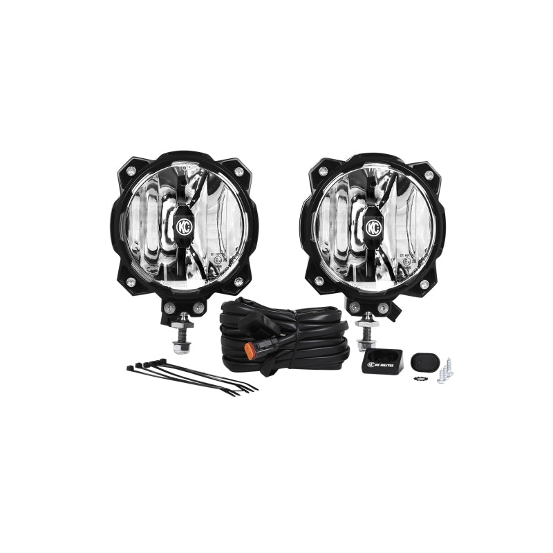 KC HiLiTES 6in. Pro6 Gravity LED Light 20w Single Mount Wide-40 Beam (Pair Pack System) - Black Ops Auto Works