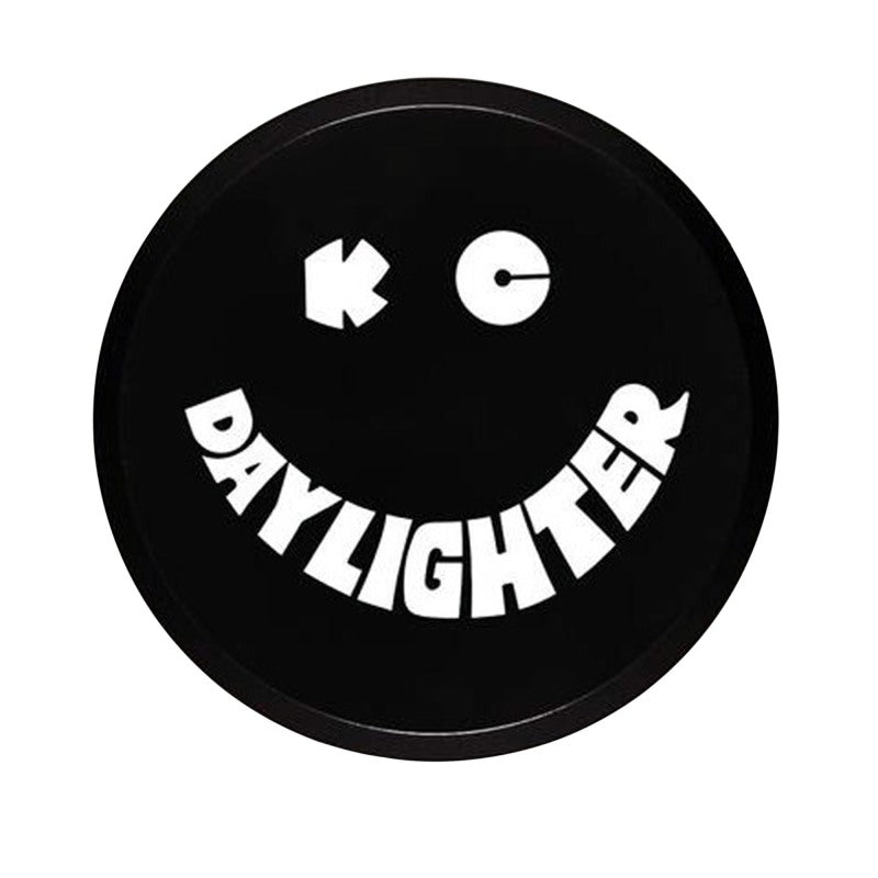 KC HiLiTES 6in. Round Hard Cover for Daylighter/SlimLite/Pro-Sport (Single) - Black w/White Smile - Black Ops Auto Works