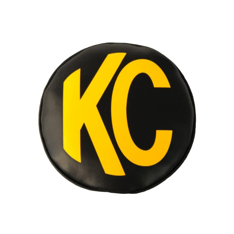 KC HiLiTES 6in. Round Soft Cover (Pair) - Black w/Yellow KC Logo - Black Ops Auto Works