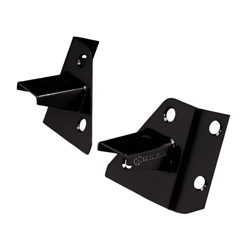 KC HiLiTES 86-95 Jeep YJ Windshield Hinge Light Mount Bracket Set (Pair) - Black - Black Ops Auto Works