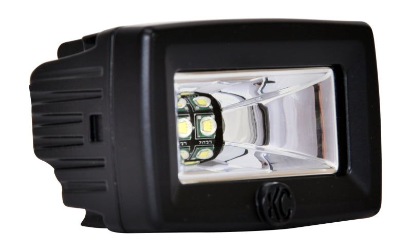 KC HiLiTES C-Series 2in. C2 LED Light 20w Area Flood Beam (Single) - Black - Black Ops Auto Works