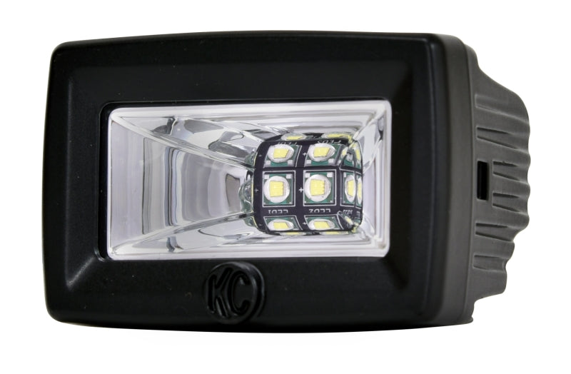 KC HiLiTES C-Series C2 LED 2in. Backup Area Flood Light 20w (Pair Pack System) - Black - Black Ops Auto Works