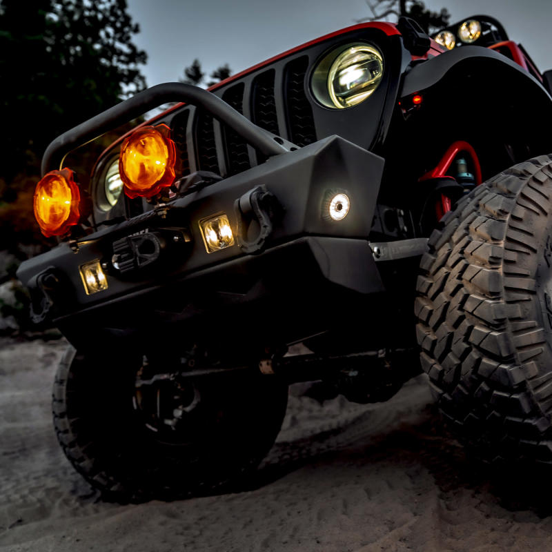 KC HiLiTES Cyclone V2 2.2in. LED Accessory Light 5w Flood Beam (Single) - Clear Lens - Black Ops Auto Works