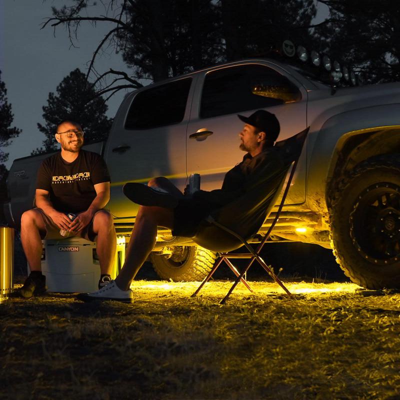 KC HiLiTES Cyclone V2 LED - Rock Light - 6-Light System - Amber - 5W Flood Beam - Black Ops Auto Works