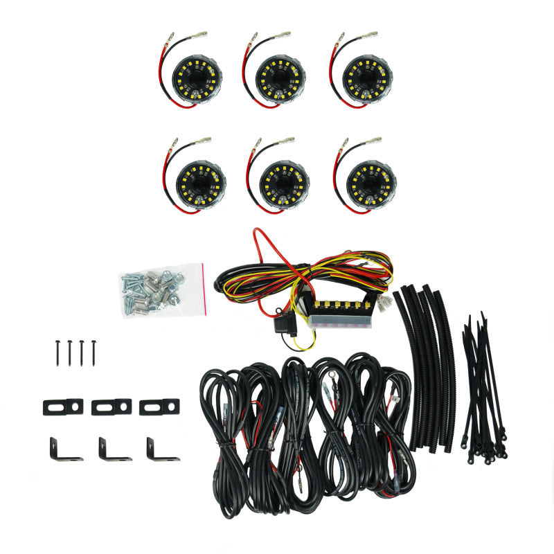 KC HiLiTES Cyclone V2 LED - Rock Light - 6-Light System - Clear - 5W Flood Beam - Black Ops Auto Works
