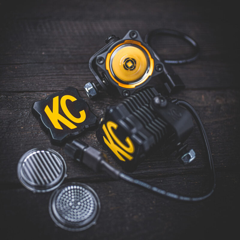 KC HiLiTES FLEX ERA 1 Single Light Cover ONLY (Black/Yellow KC Logo) KC HiLiTES KCL5328