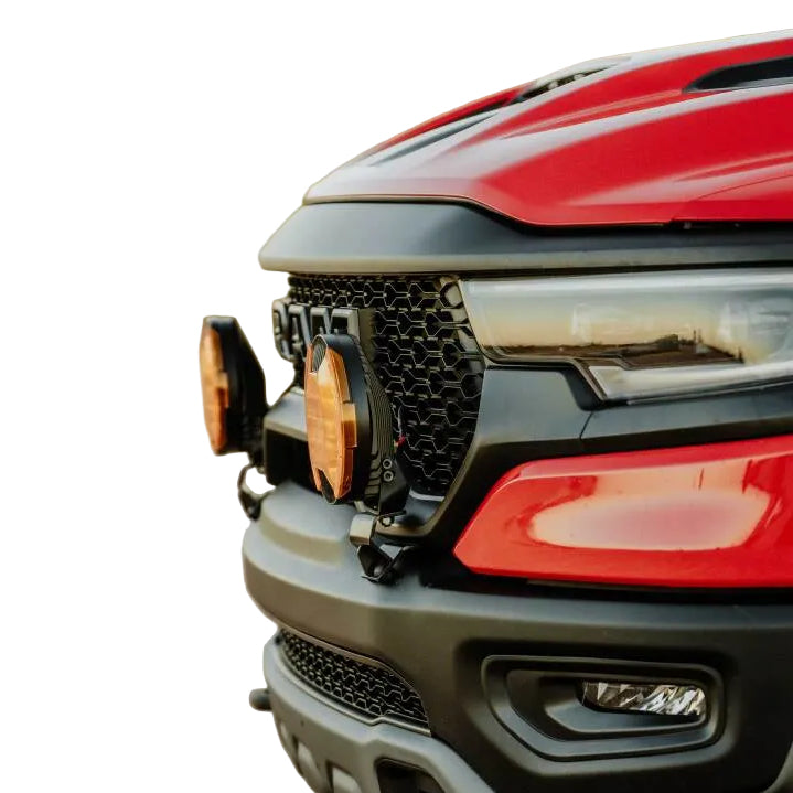 KC HiLiTES 2019+ RAM 1500 Rebel/TRX Grill Mount Light Brackets for Two Lights - KC HiLiTES KCL7346
