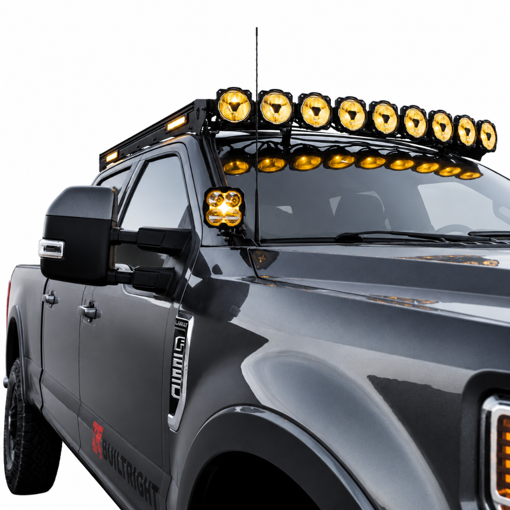 KC HiLiTES Platform One roof rack with integrated 360 degree lighting setup