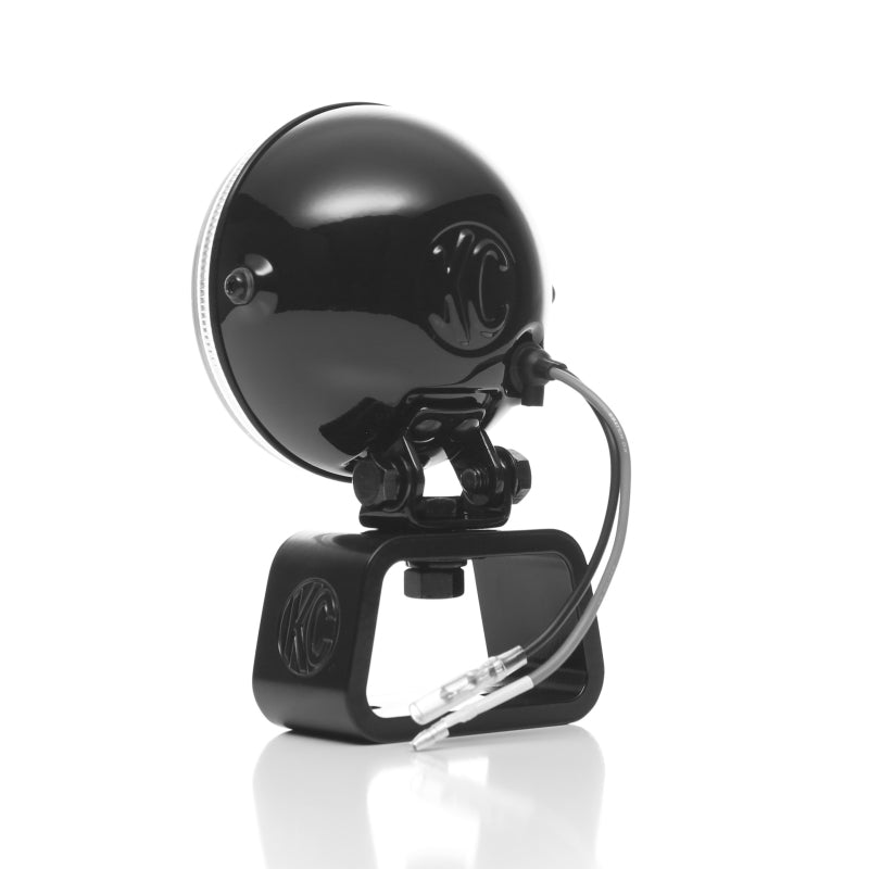 KC HiLiTES Rally 400 4in. Round Halogen Light 55w Spread Beam (Pair Pack System) - Black - Black Ops Auto Works