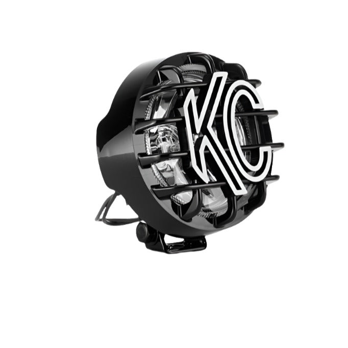 KC HiLiTES Rally 400 4in. Round Halogen Light 55w Spread Beam (Single) - Black - Black Ops Auto Works