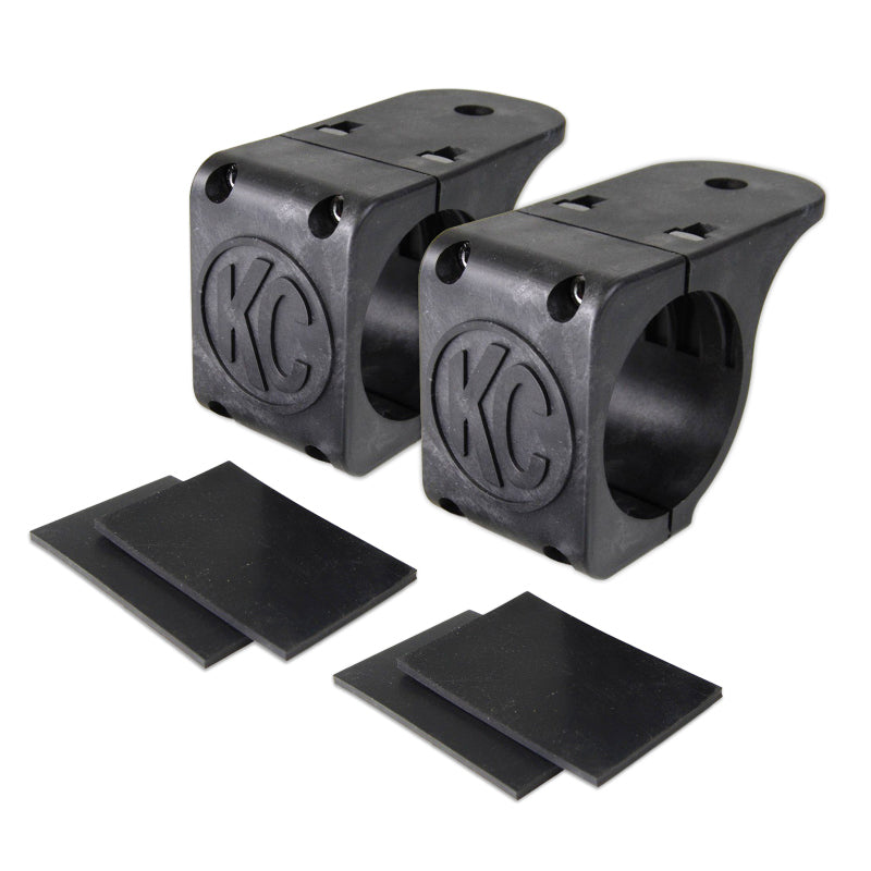KC HiLiTES Universal Tube Clamp Light Mount Bracket Set / 1.75in. to 2in. Bar (Pair) - Black Ops Auto Works