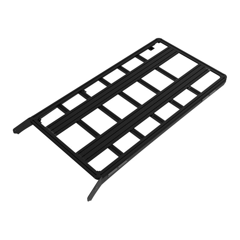 Unassembled kit showing side rails, platform, and hardware