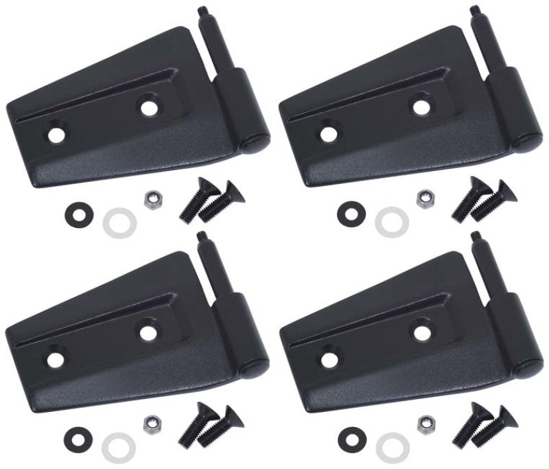 Kentrol 07-18 Jeep Wrangler JK Door Hinge Set 4 Pieces 2 Door - Textured Black - Black Ops Auto Works