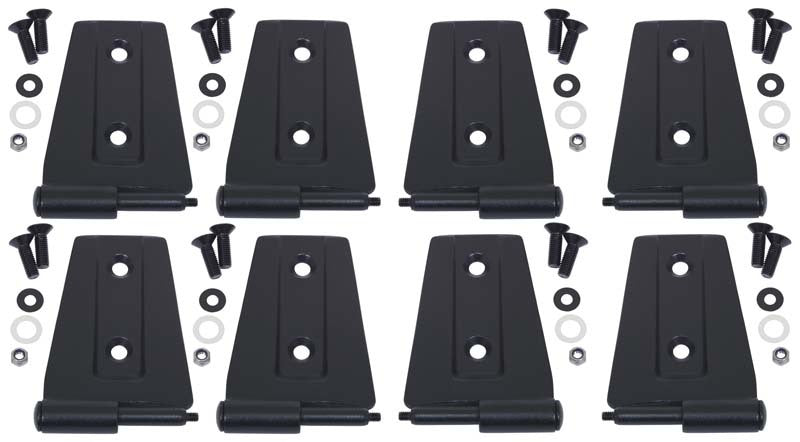 Kentrol 07-18 Jeep Wrangler JK Door Hinge Set 8 Pieces 4 Door - Textured Black - Black Ops Auto Works