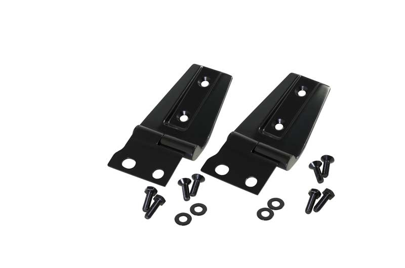 Kentrol 07-18 Jeep Wrangler JK Hood Hinge Pair - Powdercoat Black - Black Ops Auto Works