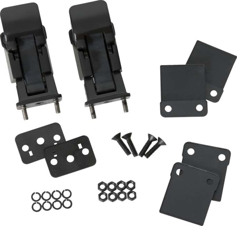 Kentrol 42-95 Jeep CJ/Wrangler YJ Hood Catch Pair TJ Style - Powdercoat Black - Black Ops Auto Works