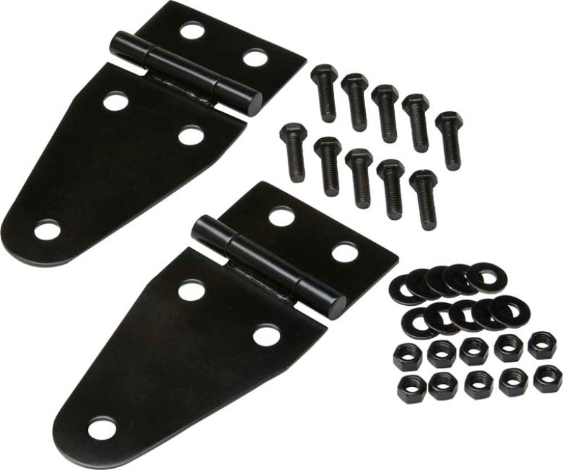 Kentrol 55-95 Jeep CJ/Wrangler YJ Hood Hinge Pair - Powdercoat Black - Black Ops Auto Works