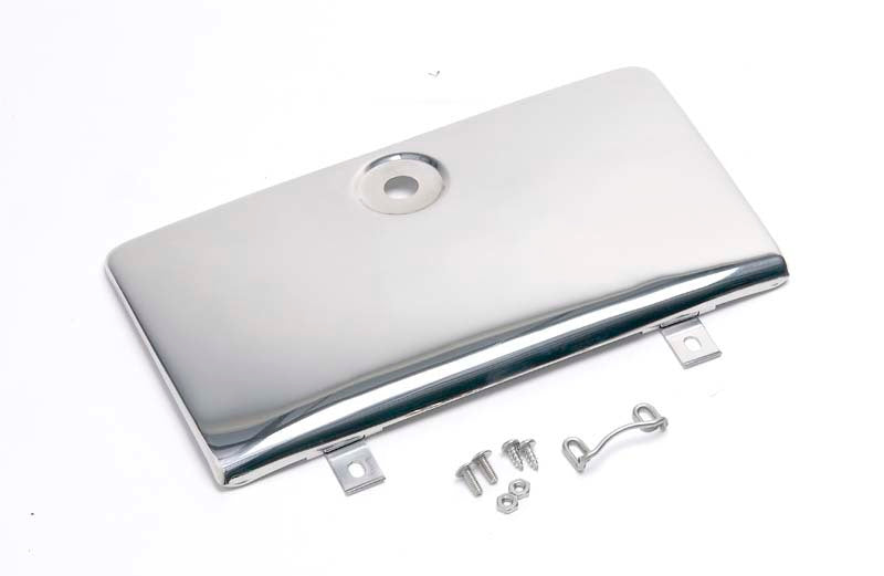 Kentrol 72-86 Jeep CJ Glove Box Door Use with OE Key Lock - Polished Silver - Black Ops Auto Works