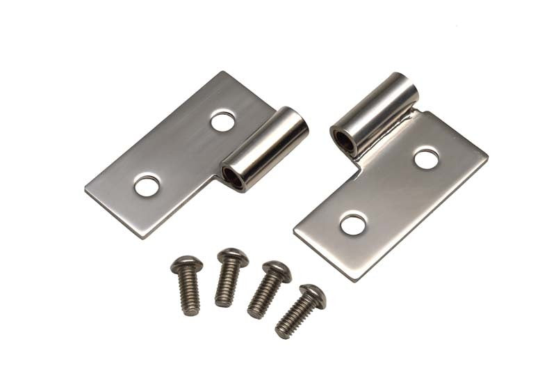 Kentrol 76-06 JEEP CJ Wrangler YJ/TJ Lower Door Hinge Pair - Polished Silver - Black Ops Auto Works