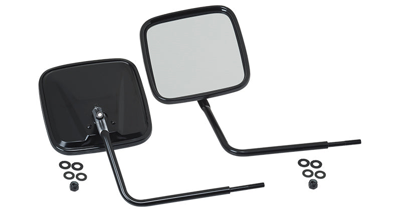 Kentrol 76-18 JEEP CJ/Wrangler YJ/TJ/JK Outback Mirrors Pair - Powdercoat Black - Black Ops Auto Works
