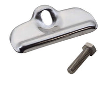 Load image into Gallery viewer, Kentrol 76-86 Jeep CJ Battery Tray Clamp - Polished Silver - Black Ops Auto Works
