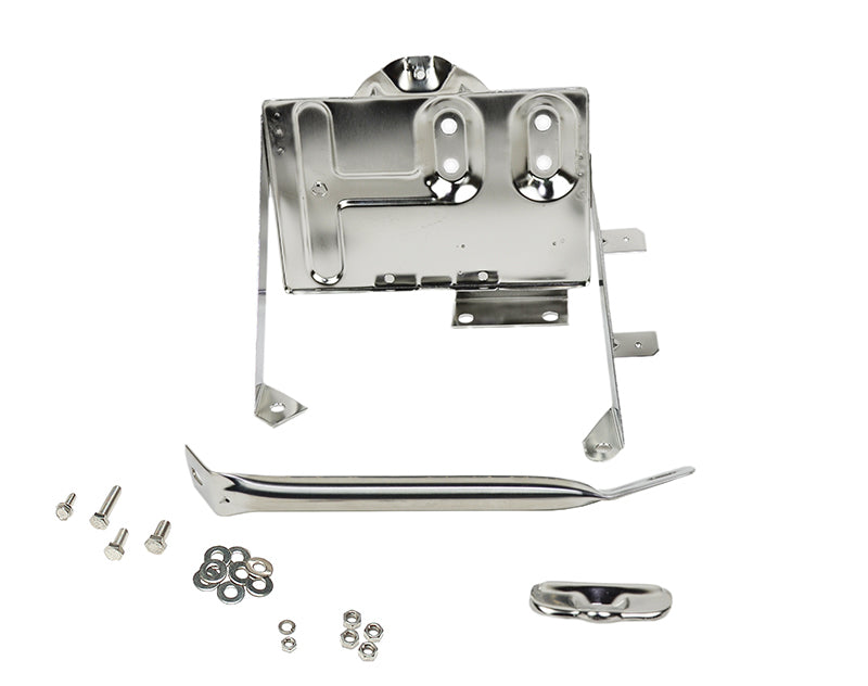 Kentrol 76-86 Jeep CJ Battery Tray with support arm - Polished Silver - Black Ops Auto Works