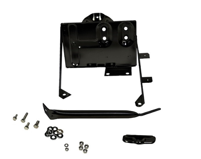 Kentrol 76-86 Jeep CJ Battery Tray with support arm - Powdercoat Black - Black Ops Auto Works