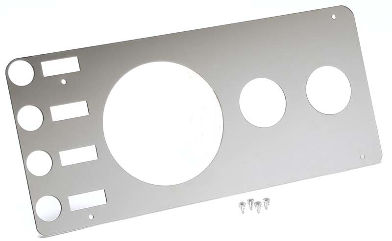 Kentrol 76-86 Jeep CJ Gauge Cover Without Radio Opening - Polished Silver - Black Ops Auto Works