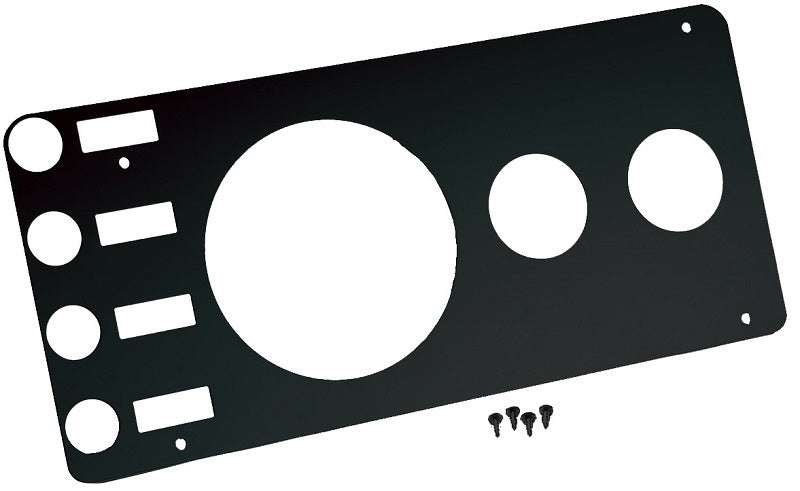 Kentrol 76-86 Jeep CJ Gauge Cover Without Radio Opening - Powdercoat Black - Black Ops Auto Works