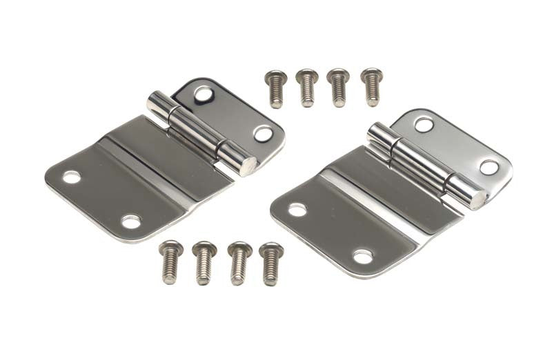 Kentrol 76-86 Jeep CJ7 Tailgate Hinge Pair - Polished Silver - Black Ops Auto Works