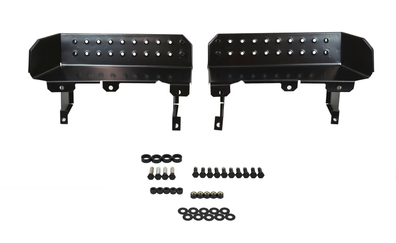 Kentrol 76-95 Jeep CJ7 Wrangler YJ Side Steps Pair - Powdercoat Black - Black Ops Auto Works