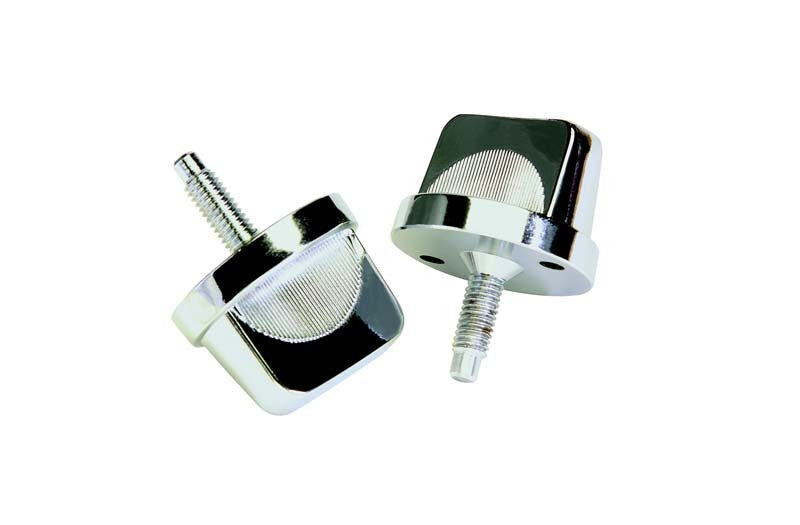 Kentrol 76-95 Jeep CJ/Wrangler YJ Windshield Knobs Pair - Polished Silver - Black Ops Auto Works