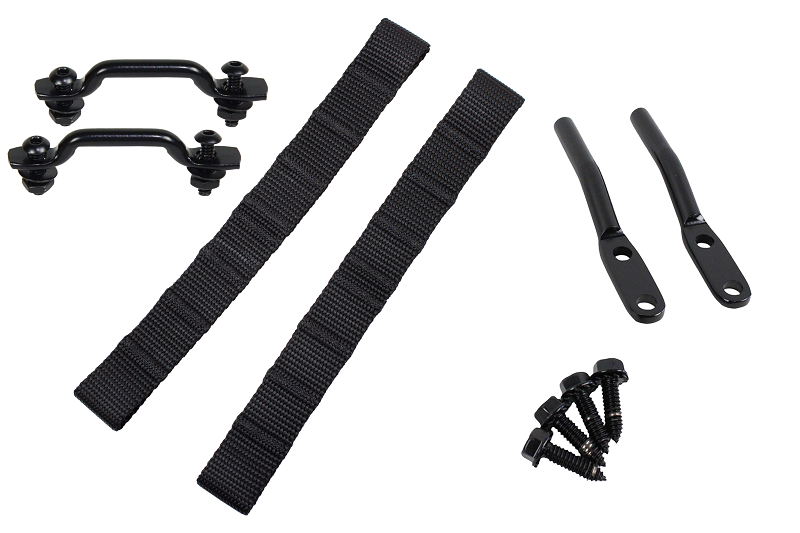 Kentrol 76-95 Jeep CJ/YJ Door Strap Kit Black Powdercoat Stainless Steel - Black Ops Auto Works